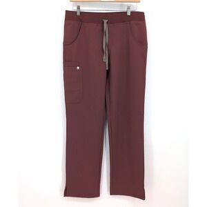 FIGS Kade Cargo Scrub Pants‎ Burgundy Maroon Women Small